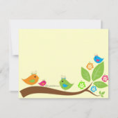 Yellow Four Birdies Baby shower Invitation Kaart (Achterkant)