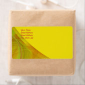 Yellow Fractal Background Shipping Label (Insitu)