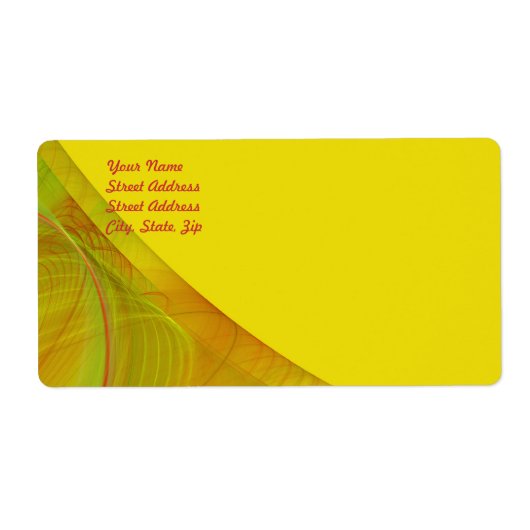 Yellow Fractal Background Shipping Label (Voorkant)