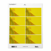 Yellow Fractal Background Shipping Label (Full Sheet)