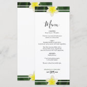 Yellow Frangipani Plumeria Menu (Voorkant / Achterkant)