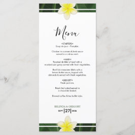 Yellow Frangipani Plumeria Menu