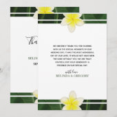 Yellow Frangipani Plumeria Wedding Bedankt (Voorkant / Achterkant)