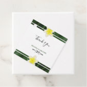 Yellow Frangipani Plumeria Wedding Gift Bedankjes Labels (In situ)