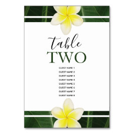 Yellow Frangipani Plumeria Wedding Guest Names Kaart