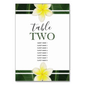 Yellow Frangipani Plumeria Wedding Guest Names Kaart (Achterkant)