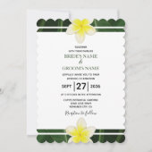 Yellow Frangipani Plumeria Wedding Invitations Kaart (Voorkant)