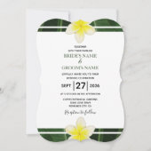 Yellow Frangipani Plumeria Wedding Invitations Kaart (Voorkant)