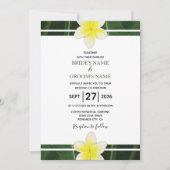 Yellow Frangipani Plumeria Wedding Invitations Kaart (Voorkant)