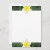 Yellow Frangipani Plumeria Wedding Invitations Kaart (Achterkant)