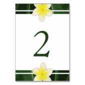 Yellow Frangipani Plumeria Wedding Kaart (Achterkant)