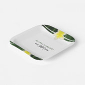 Yellow Frangipani Plumeria Wedding Papieren Bordje (Gebogen)