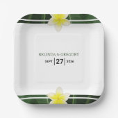 Yellow Frangipani Plumeria Wedding Papieren Bordje (Voorkant)