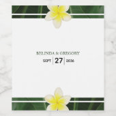 Yellow Frangipani Plumeria Wedding Wijn Etiket (Enkel label)
