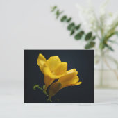 Yellow Freesia Blossom Briefkaart (Staand voorkant)