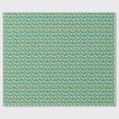 Yellow Frog Cartoon Cadeaupapier (Vlak)