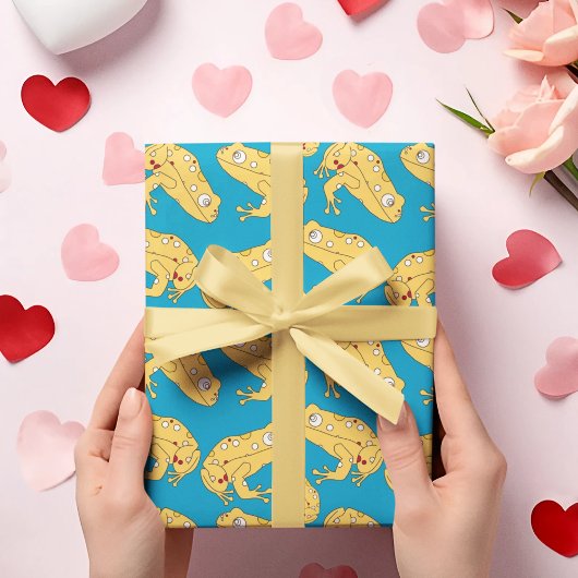 Yellow Frog Cartoon Cadeaupapier