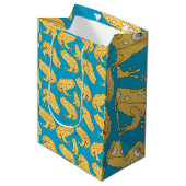 Yellow Frog Cartoon Medium Cadeauzakje (Voorkant Gekanteld)