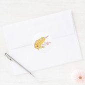 Yellow Frog Cartoon Ronde Sticker (Envelop)