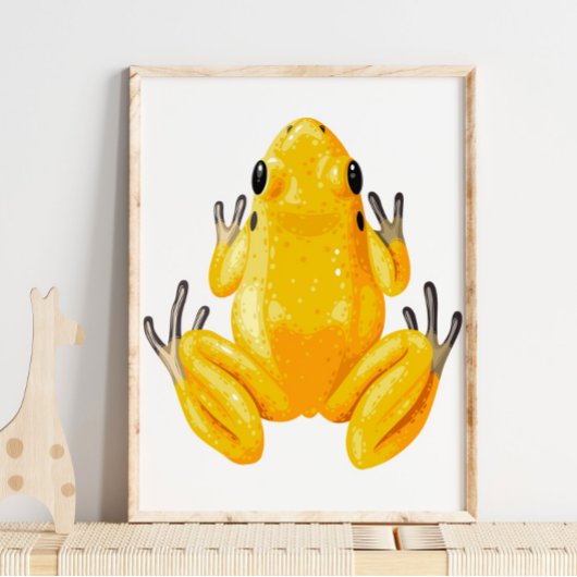 Yellow Frog Digital Print | Frog Wall Print