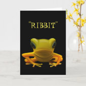 Yellow Frog Ribbit Verjaardag Kaart (Gele Bloem)