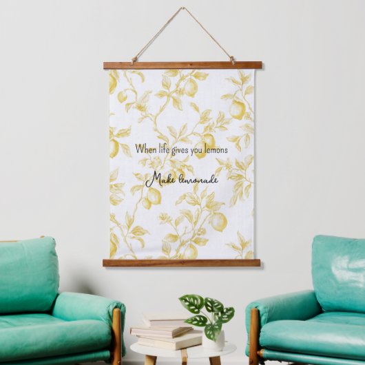 Yellow Fruit Lemons Make Lemonade Hangend Wandkleed (Woonkamer)