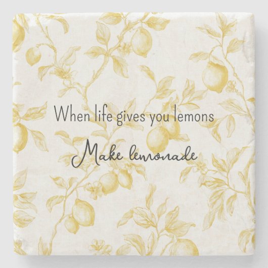 Yellow Fruit Lemons Make Lemonade Stenen Onderzetter (Voorkant)