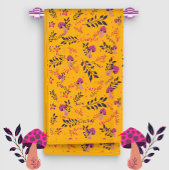 Yellow Fuchsia Funny Mushrooms Custom Baby Naam Handdoek
