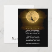 Yellow Full Moon and Witch Halloween Party Kaart (Voorkant / Achterkant)