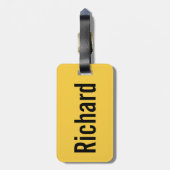 Yellow Funny Cartoon Face Bagagelabel (Achterkant verticaal)