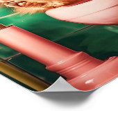 Yellow Funny Orange Cat Toilet Print, Trendy Bathr Poster (Hoek)