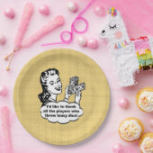 Yellow Funny Retro Bunco ik wil graag bedanken Papieren Bordje (Feest)