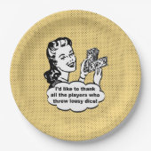 Yellow Funny Retro Bunco ik wil graag bedanken Papieren Bordje (Voorkant)