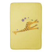 Yellow Funny Roller Skating Giraffe Badmat (Voorkant Verticaal)
