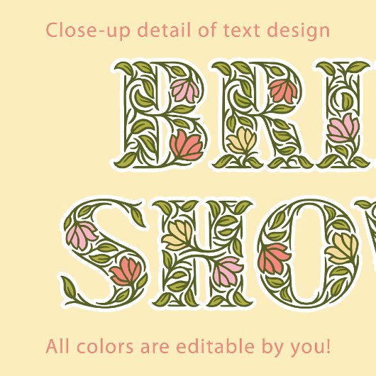 Yellow Garden Party Bruids Douche Uitnodiging