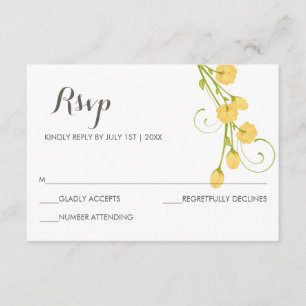 Yellow Garden Rozen - RSVP-kaart RSVP Kaartje