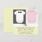 Yellow Gender Reveal Party Uitnodigingen (Voorkant / Achterkant)