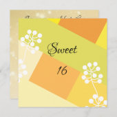 Yellow geometric background with floral graphic kaart (Voorkant / Achterkant)