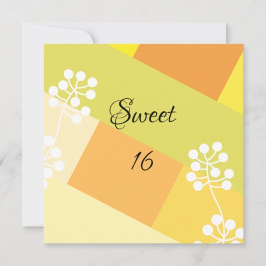 Yellow geometric background with floral graphic kaart (Voorkant)