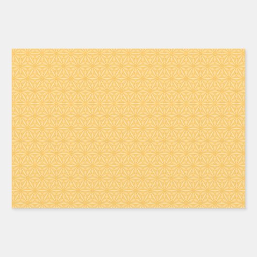 Yellow Geometric Flower Pattern Inpakpapier Vel (Voorkant 2)