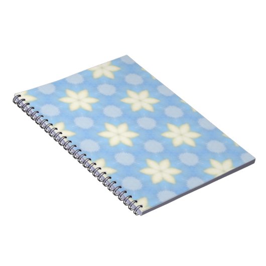 Yellow geometric stars on pale blue background notitieboek (Rechterzijde)