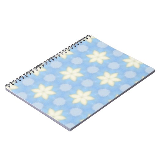 Yellow geometric stars on pale blue background notitieboek (Linkerzijde)