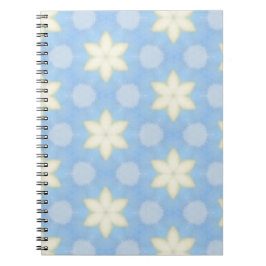 Yellow geometric stars on pale blue background notitieboek