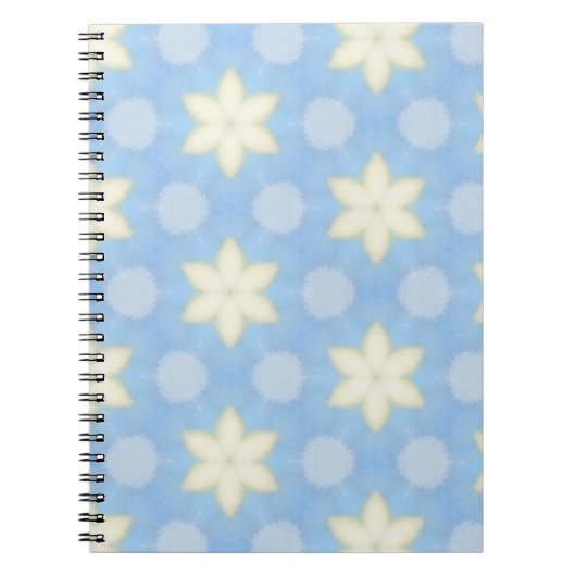 Yellow geometric stars on pale blue background notitieboek (Voorkant)