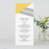 Yellow Geometric Stripe Wedding Menu (Staand voorkant)