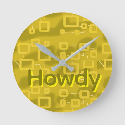 Yellow Geometric Wall Clock Ronde Klok (Voorkant)