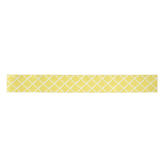 Yellow Geometrical Shape Check Pattern Satijnen Lint