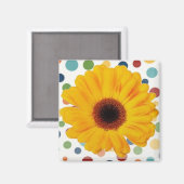 Yellow Gerber Daisy Magneet (Voorkant / Achterkant)