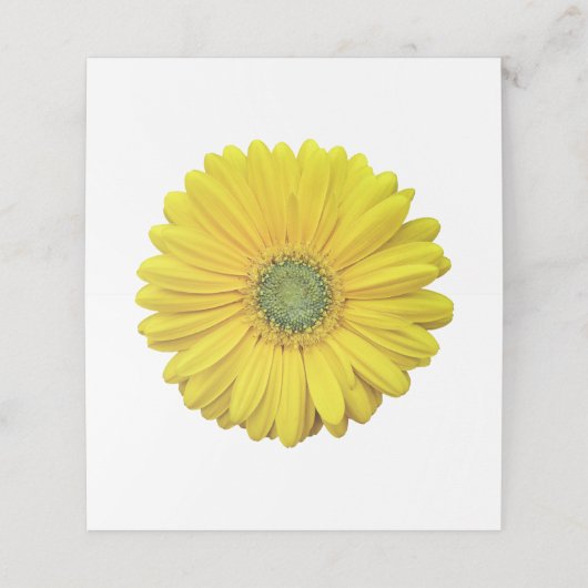 Yellow Gerber Gerbera Daisy Wedding Plaatskaartje (Buitenkant ongevouwen)
