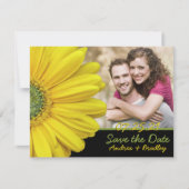 Yellow Gerbera Daisy Photo Wedding Save Date Save The Date (Voorkant)